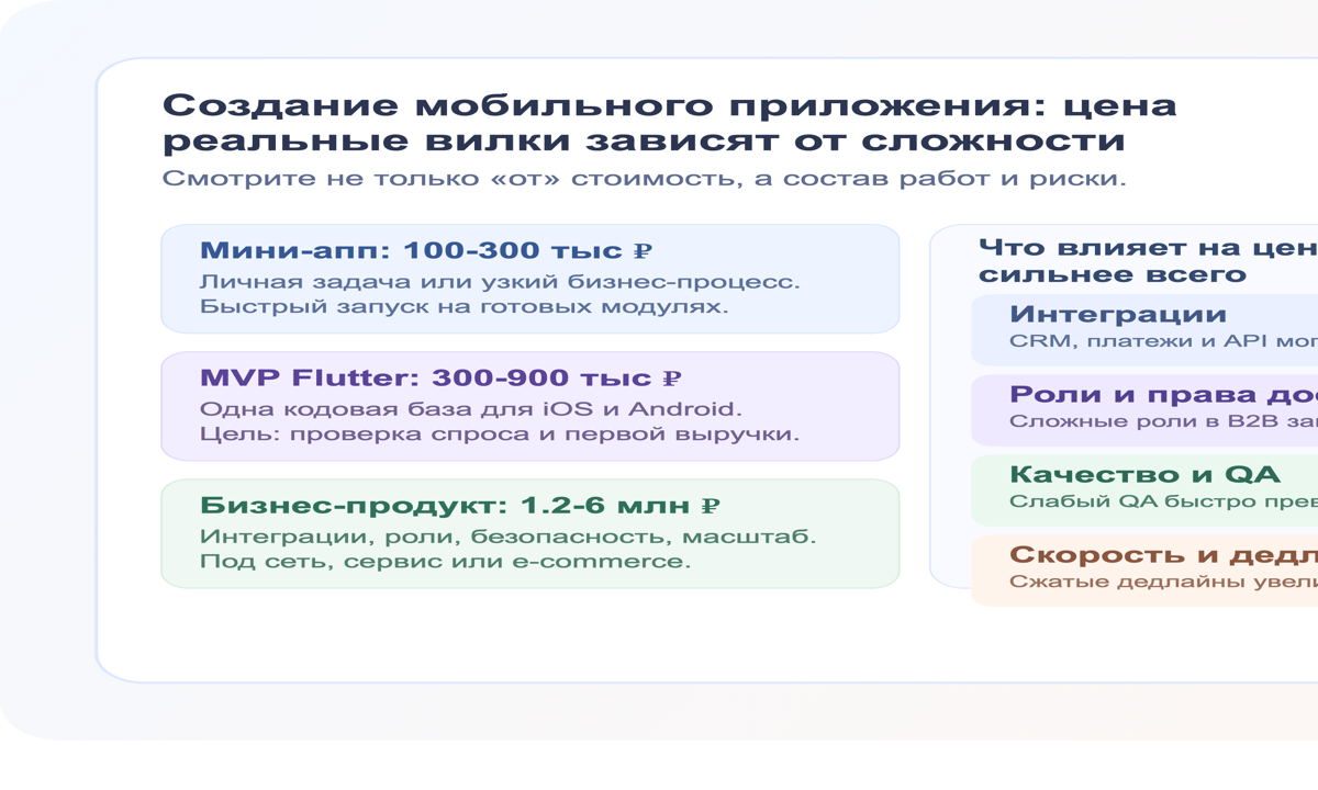 Почему стоимость создания мобильного приложения может отличаться в несколько раз