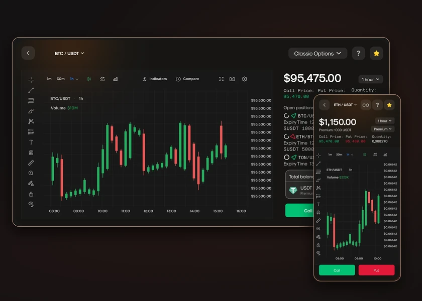 NetheriteTrade — торговая платформа криптоопционов TON, проект 13FOX 2024 года